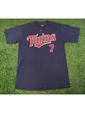 Minnesota Twins Joe Mauer #7 Jersey Style T-Shirt Mens Size Medium
